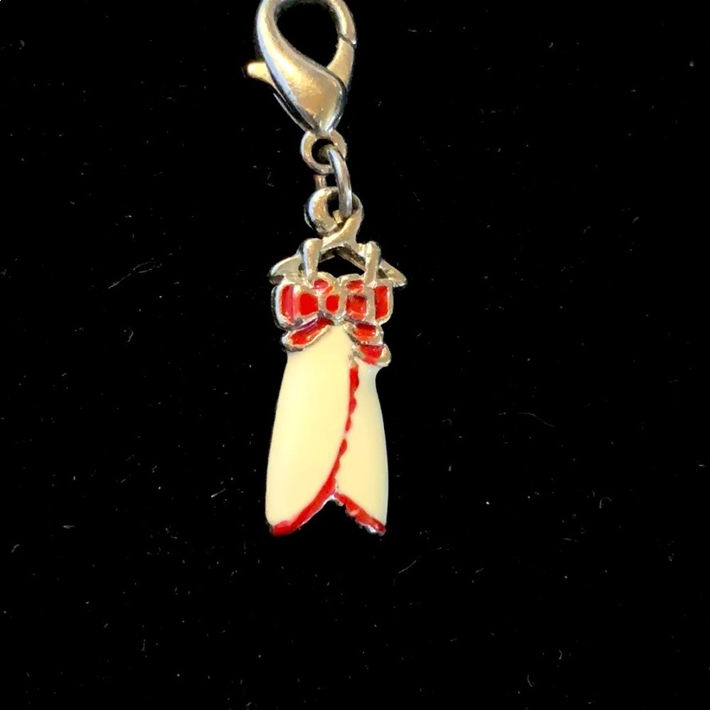 Red and white dress charm